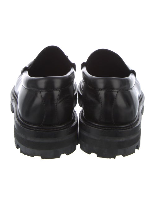 Celine Leather Fringe Trim Accent Loafers