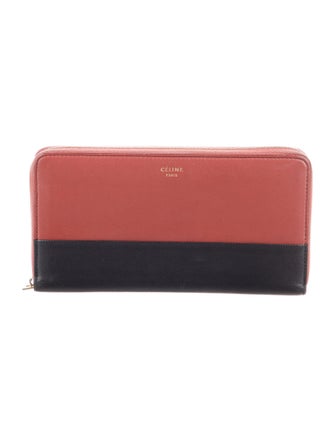 Celine Leather Colorblock Pattern Continental Wallet