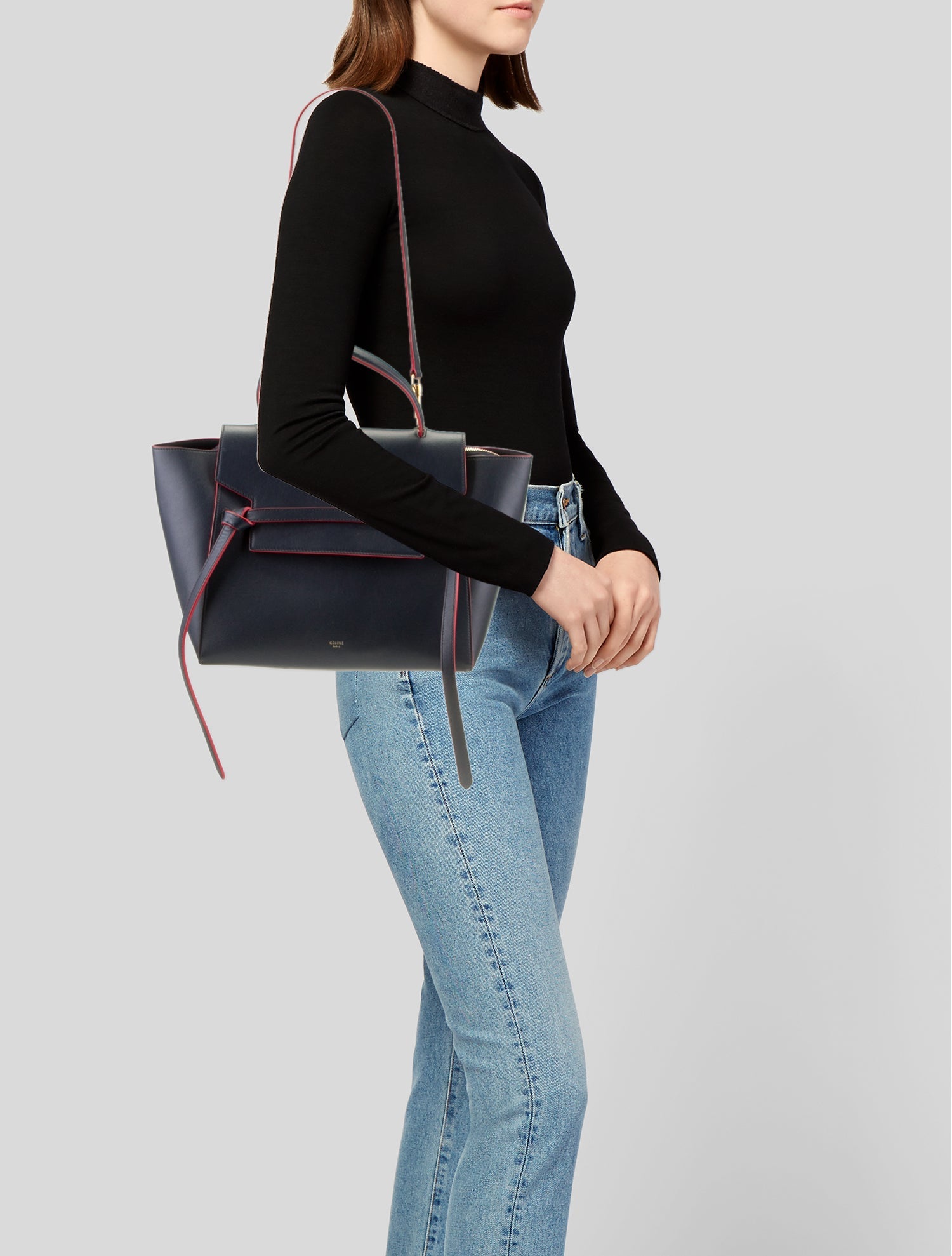 Celine Leather Belt Bag Mini 2022 - Black Handle Bags