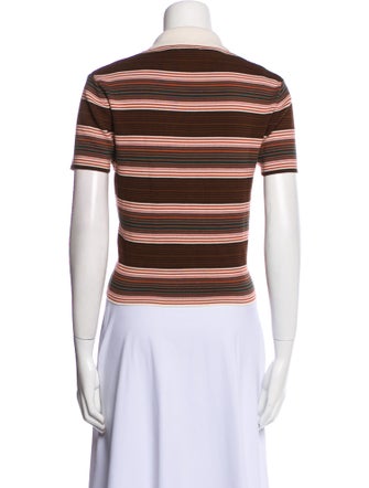 Celine Striped Short Sleeve Polo