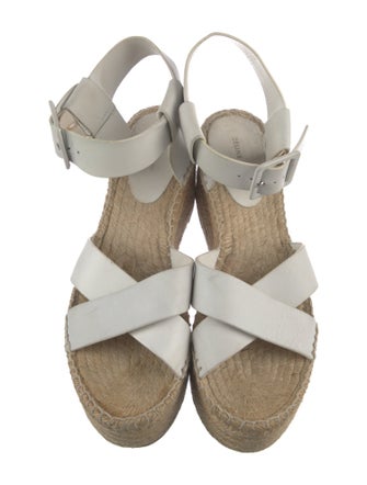 Celine Leather Whipstitch Trim Espadrilles