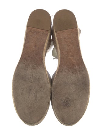 Celine Leather Whipstitch Trim Espadrilles