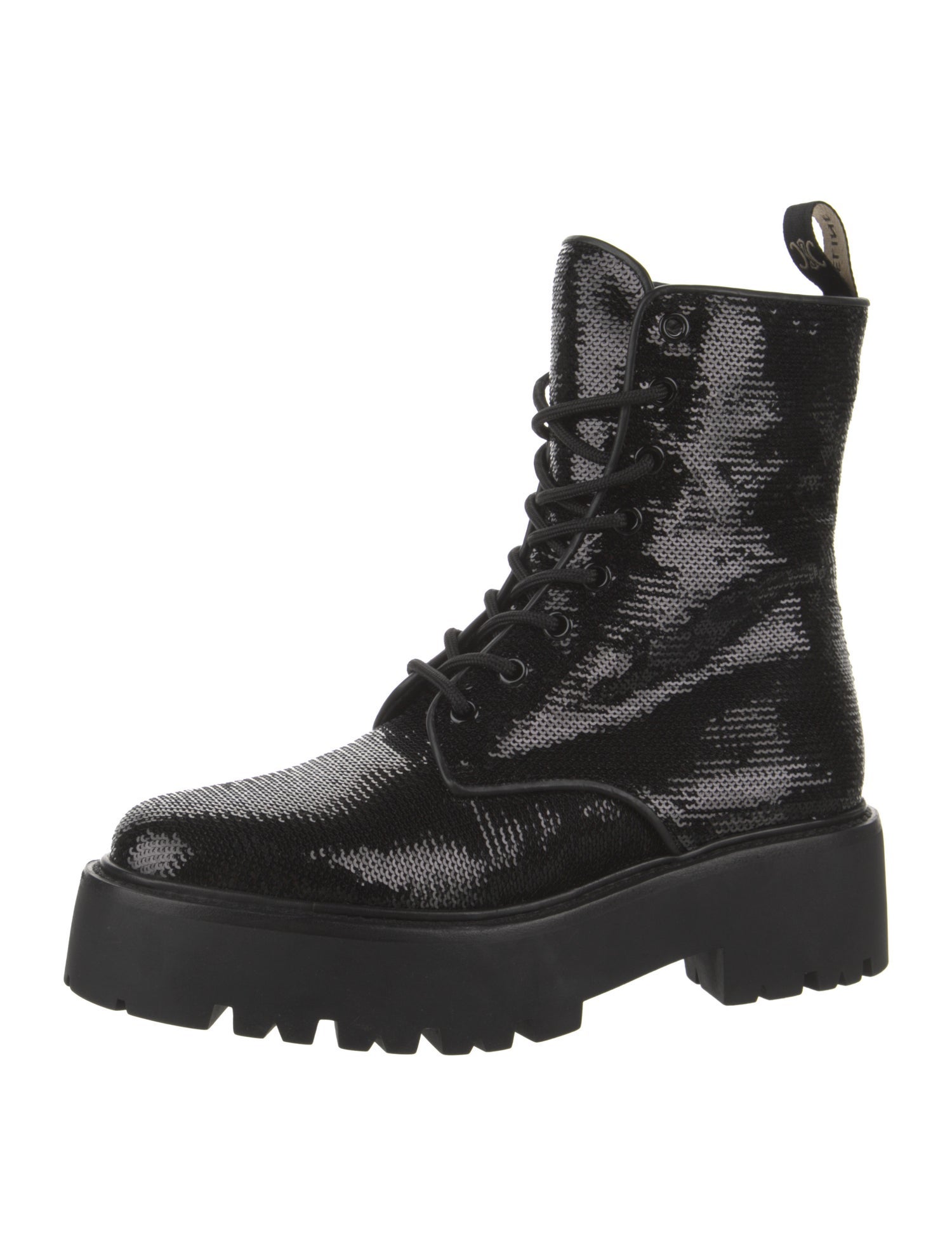 Celine Sequins Printed Combat Boots