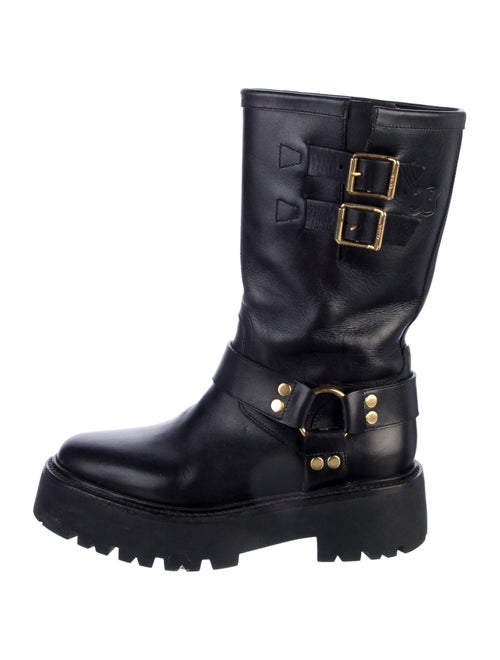 Celine Leather Moto Boots