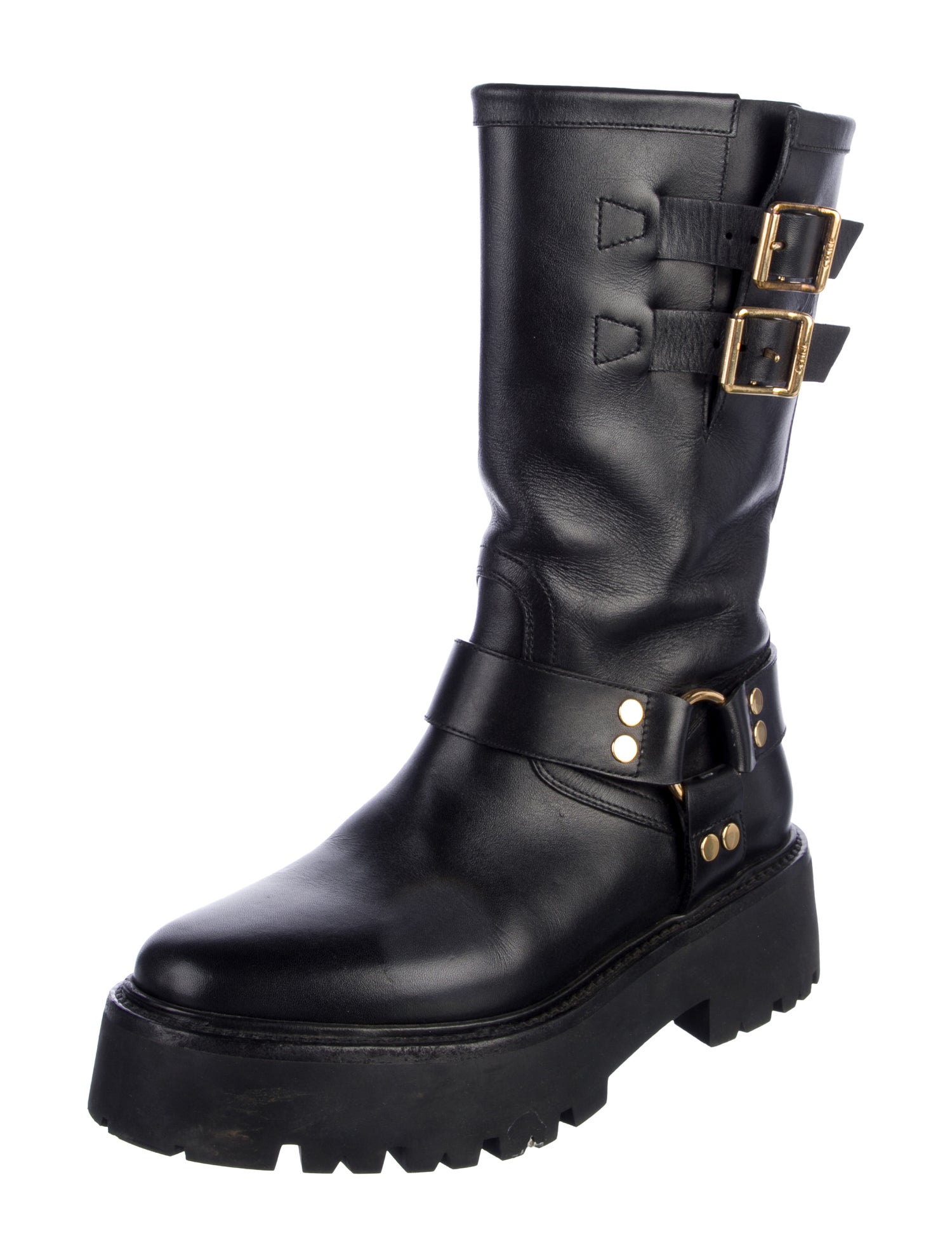 Celine Leather Moto Boots