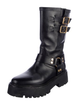 Celine Leather Moto Boots