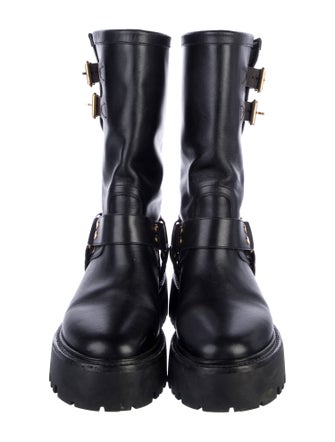 Celine Leather Moto Boots