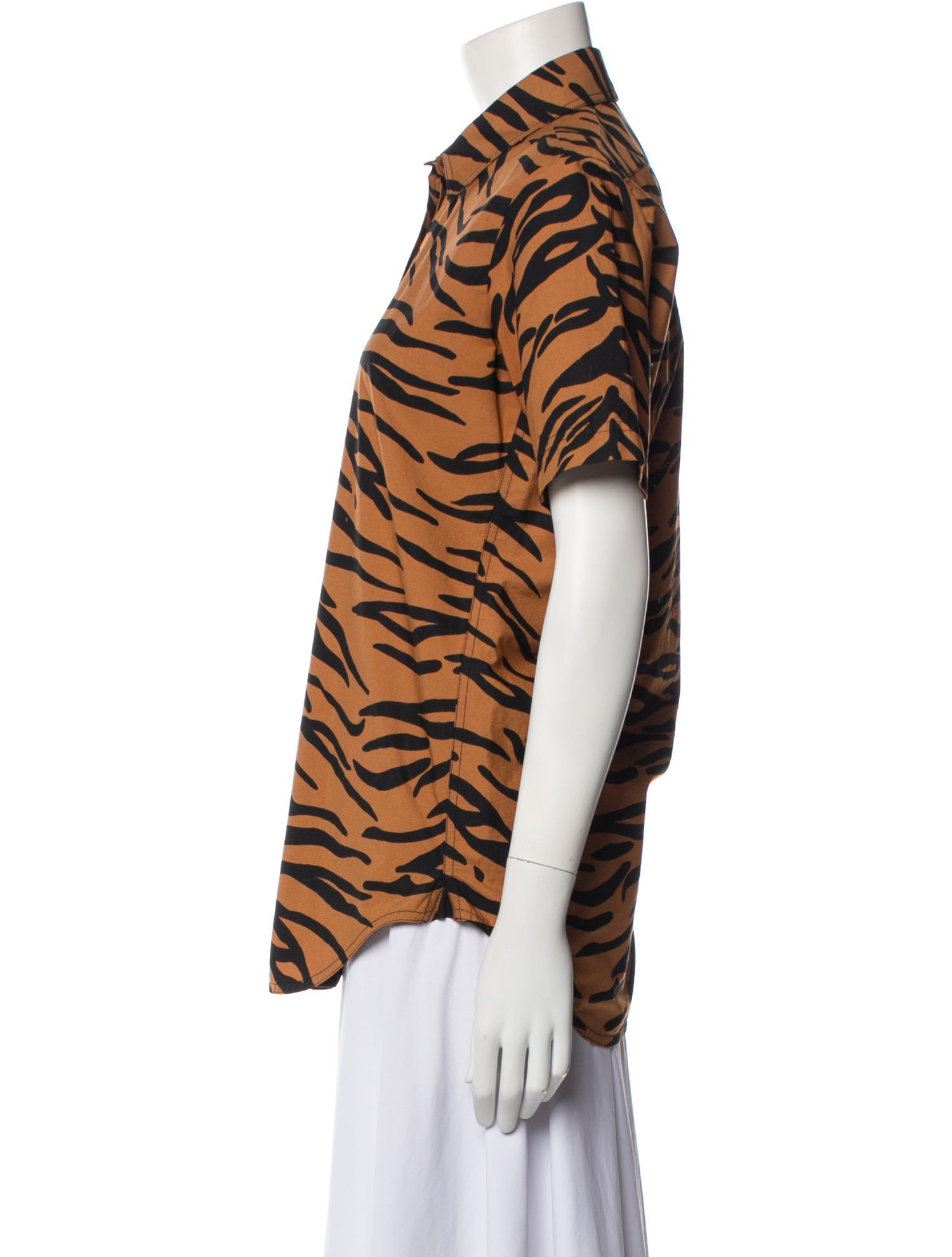 Celine 2016 Animal Print Button-Up Top