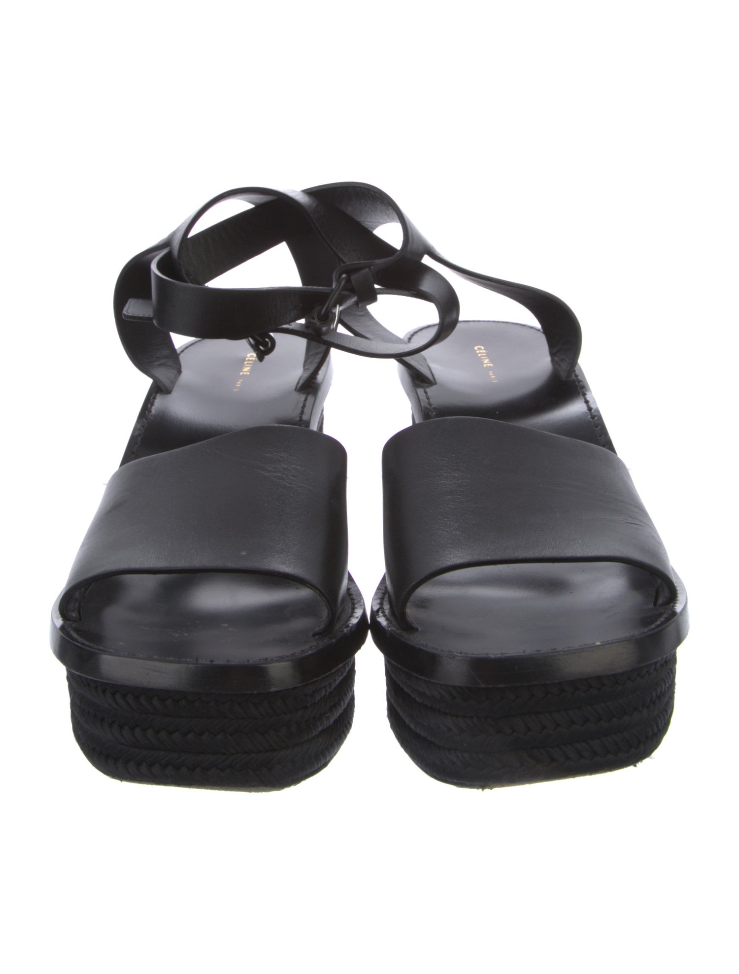 Celine Leather Braided Accents Espadrilles