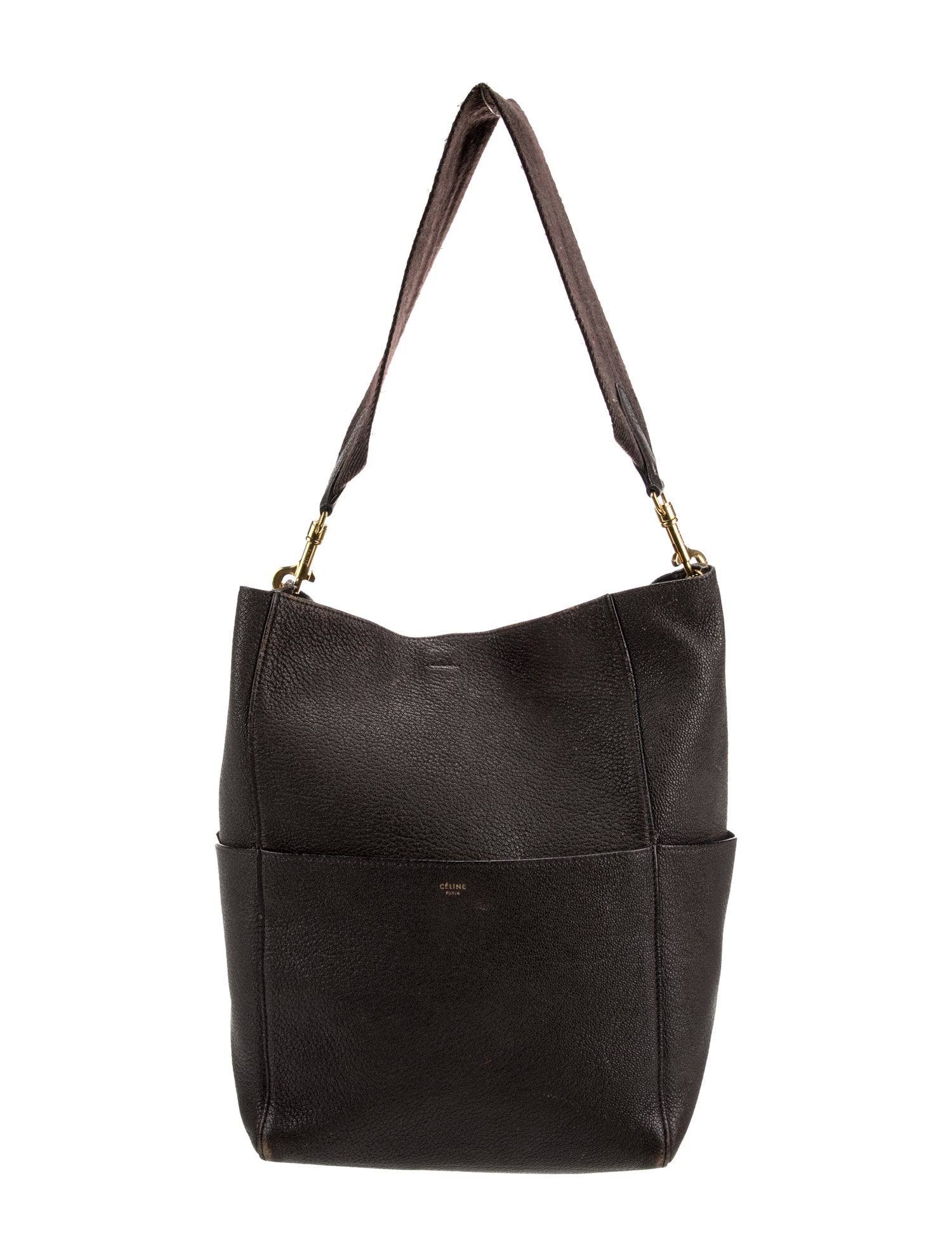 Celine Leather Seau Sangle Medium