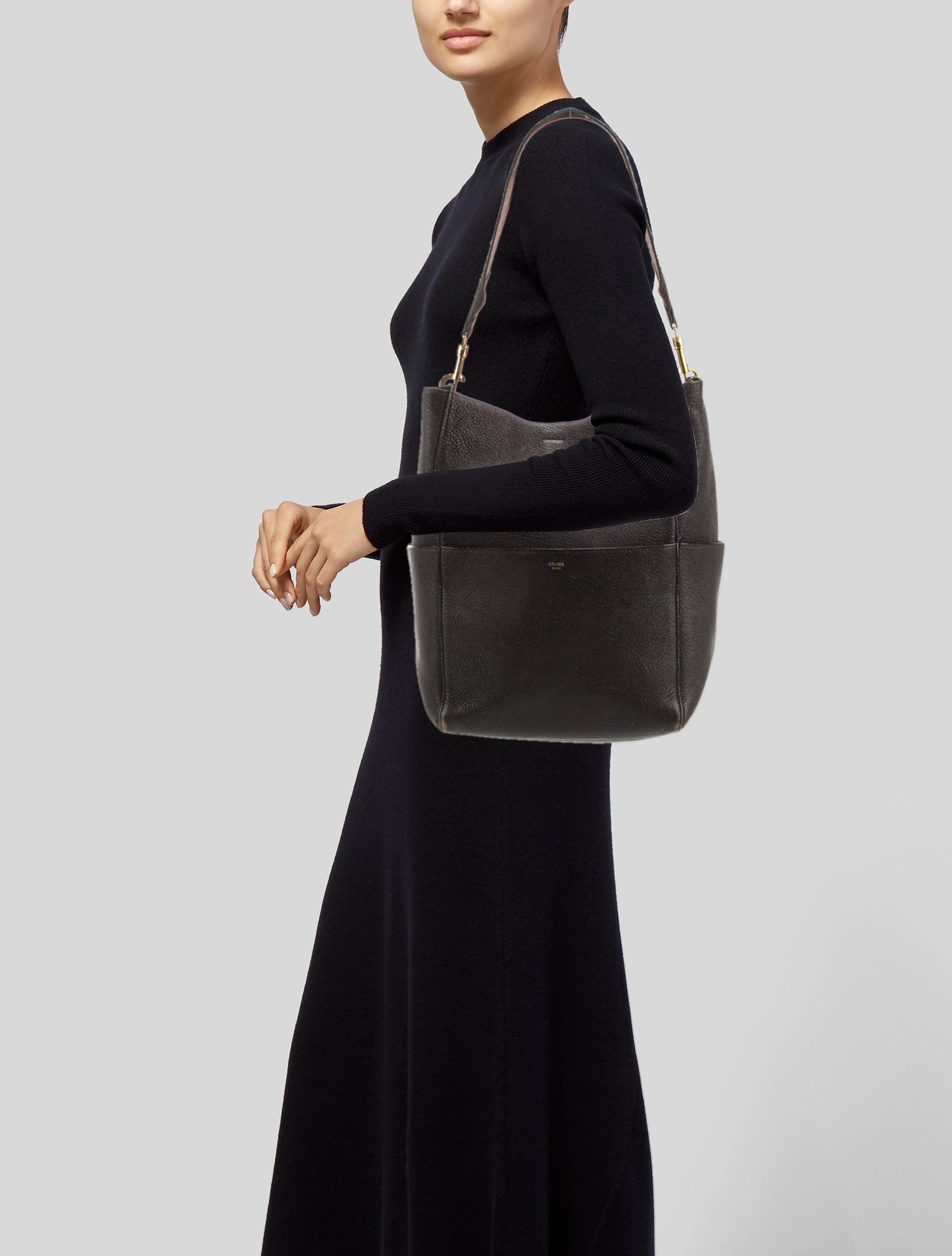 Celine Leather Seau Sangle Medium