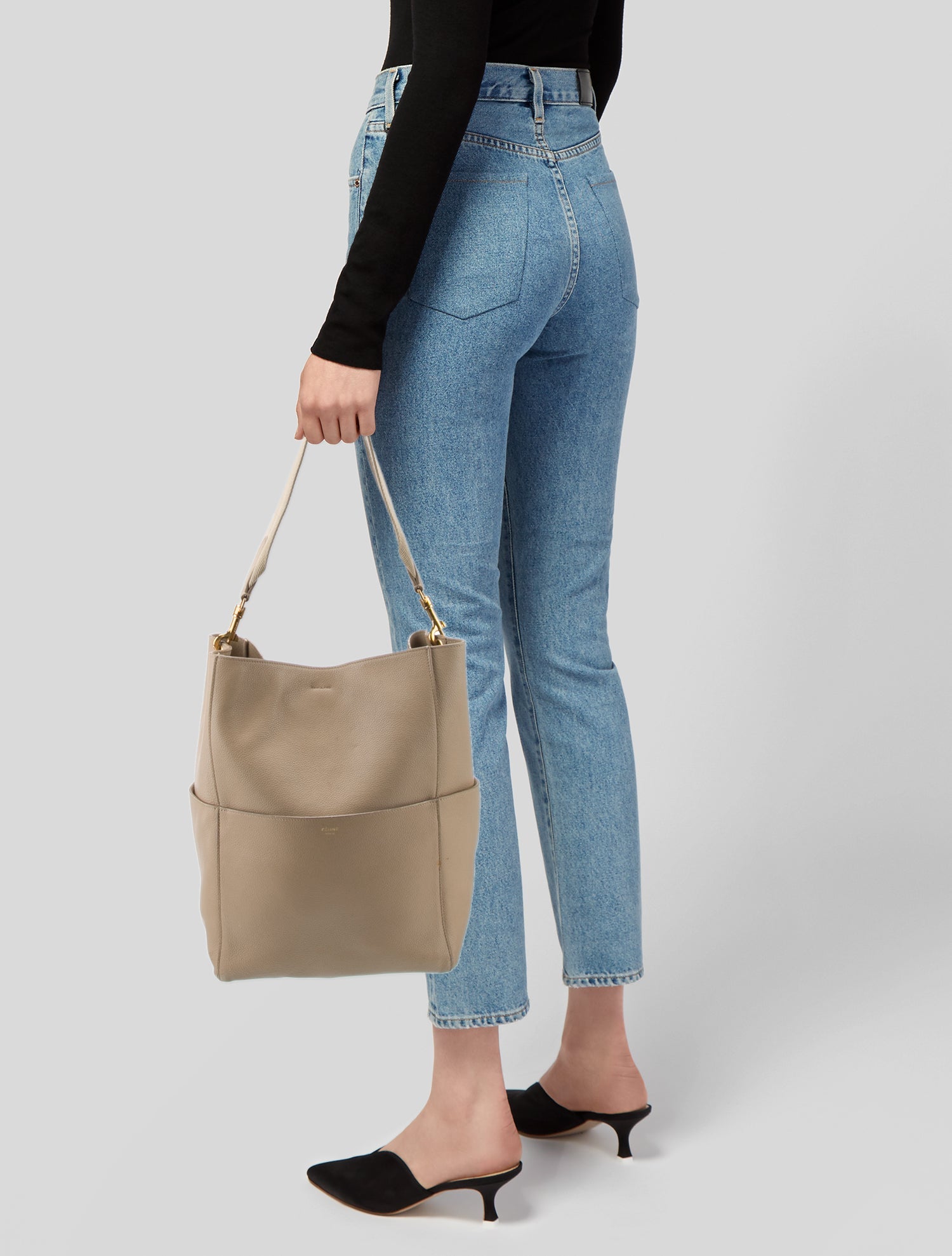 Celine Leather Seau Sangle Medium