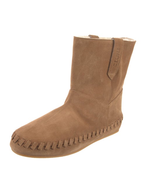 Celine Suede Whipstitch Trim Boots
