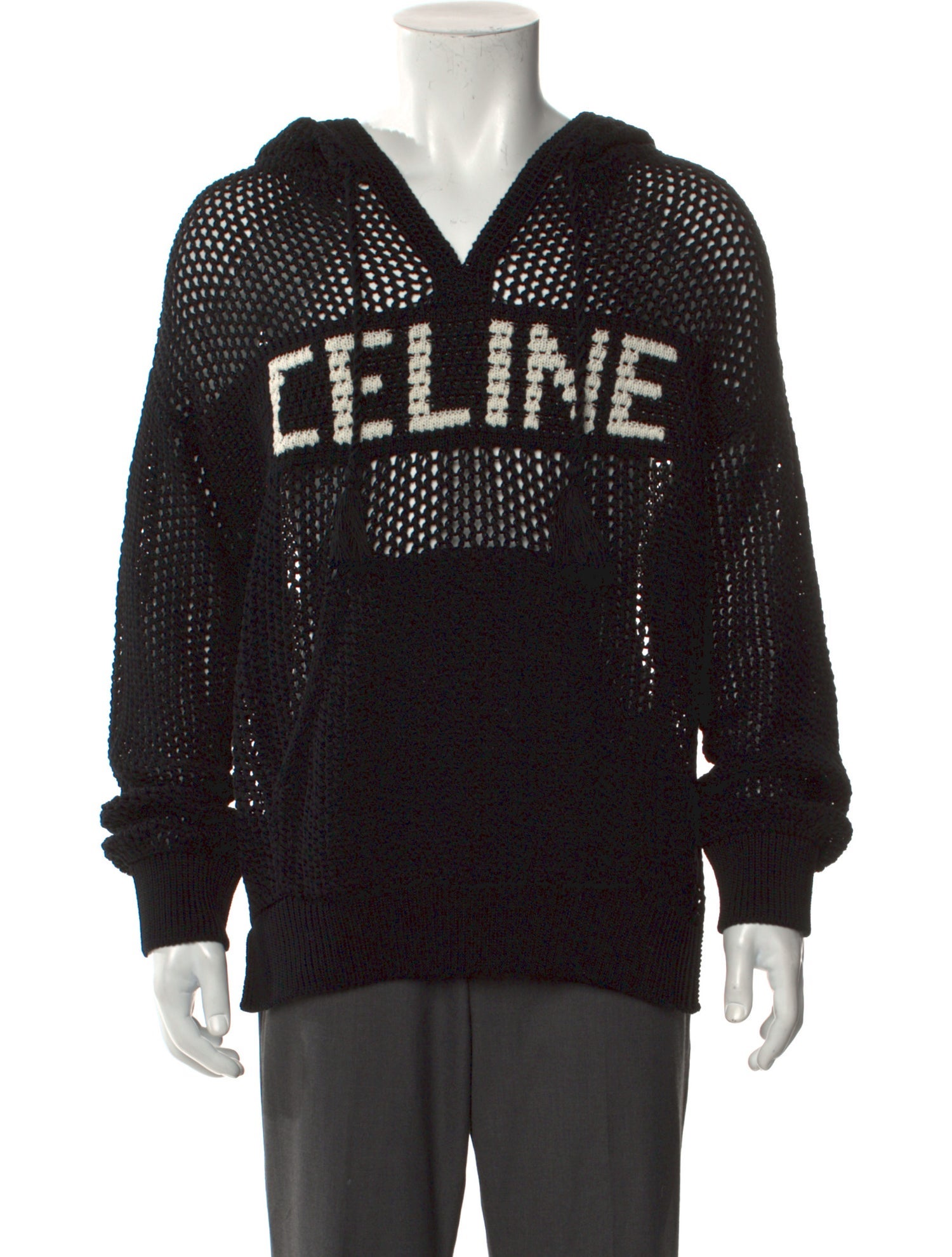 Celine Graphic Print V-Neck Hoodie w/ Tags