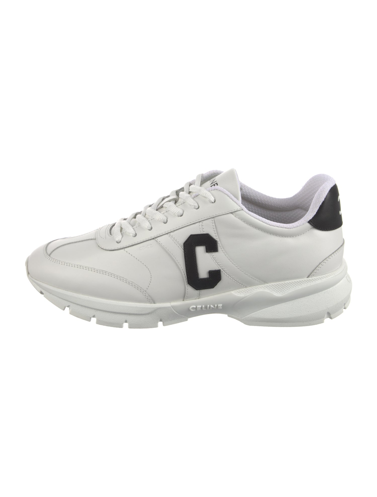 Celine Leather Graphic Print Athletic Sneakers