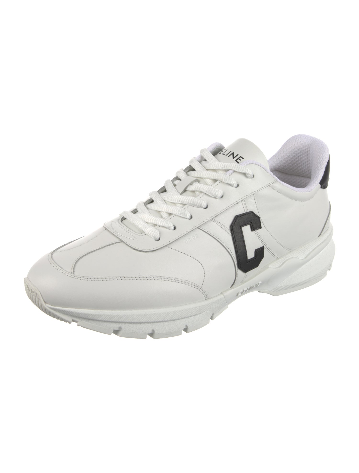 Celine Leather Graphic Print Athletic Sneakers
