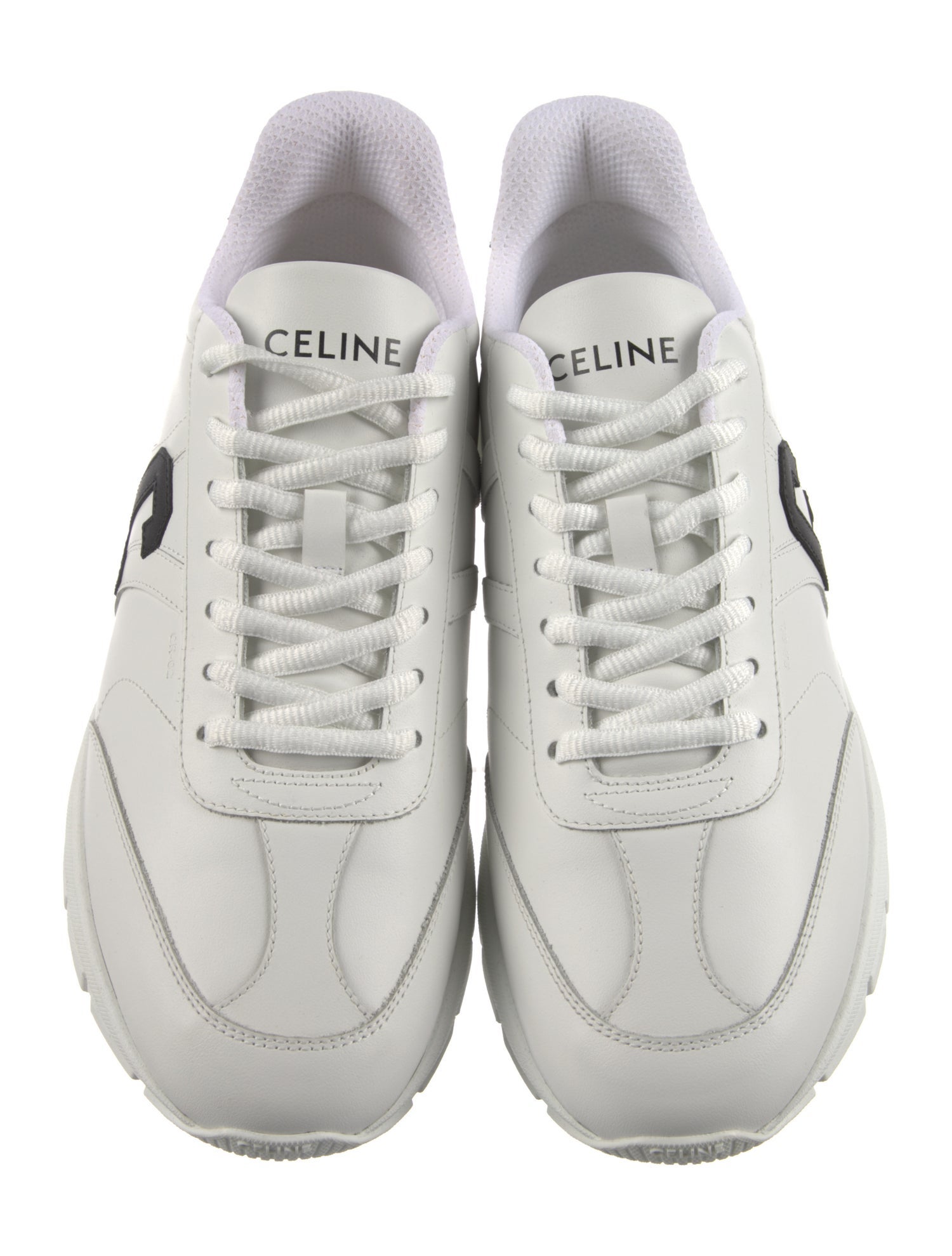 Celine Leather Graphic Print Athletic Sneakers