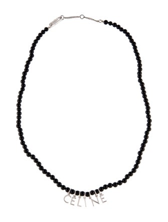 Celine Onyx Monochroms Beaded Pendant Necklace