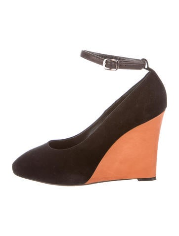 Céline Suede Pointed-Toe Wedges