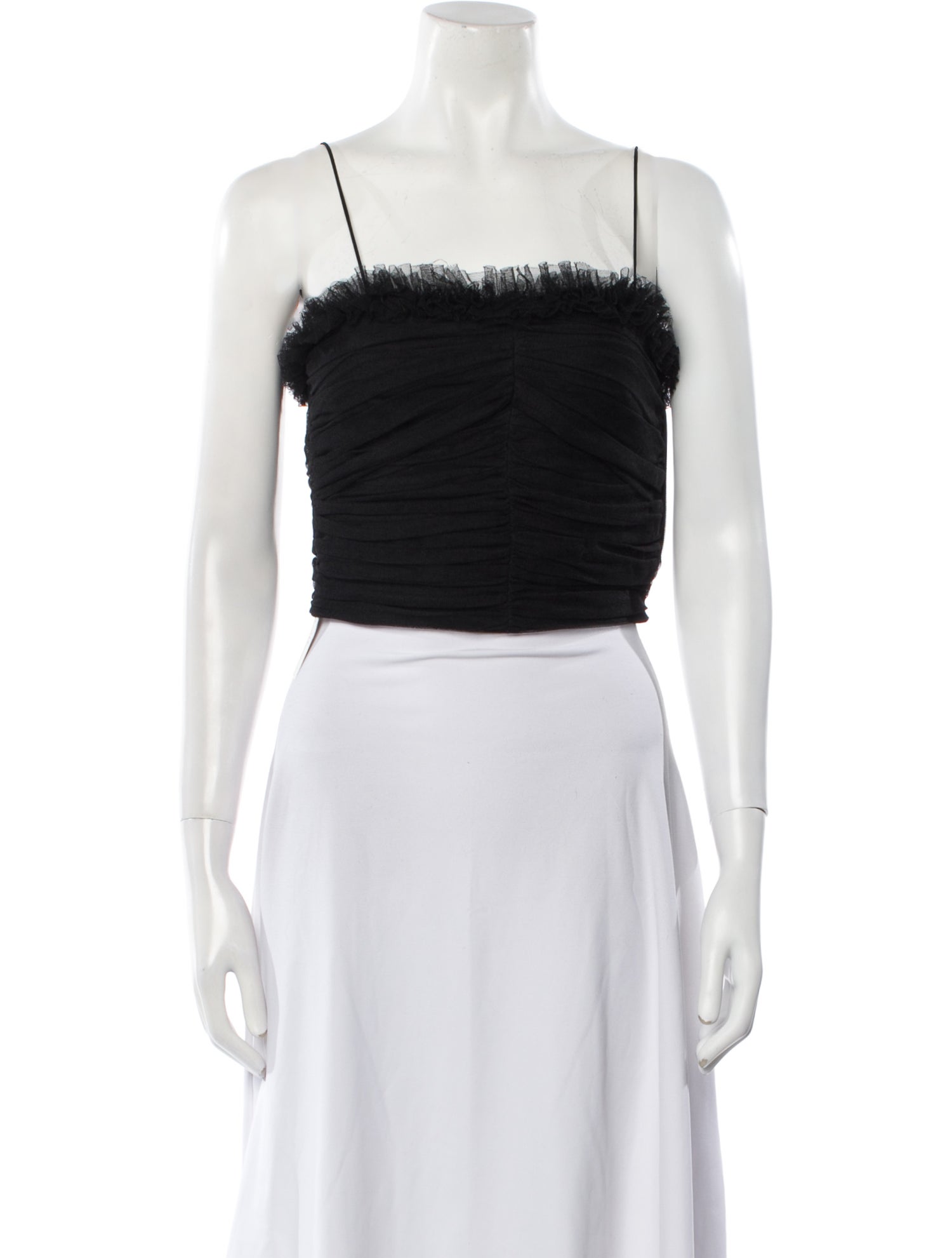 Celine Silk Square Neckline Crop Top