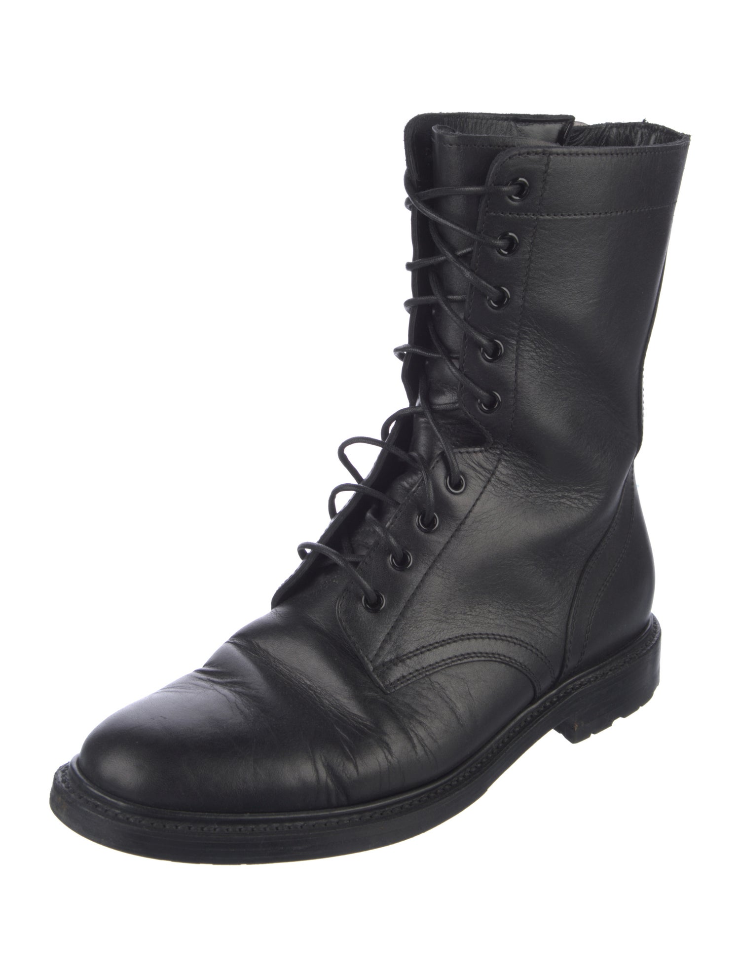 Celine Leather Lace-Up Boots
