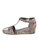 Celine Python Animal Print T-Strap Sandals