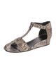 Celine Python Animal Print T-Strap Sandals