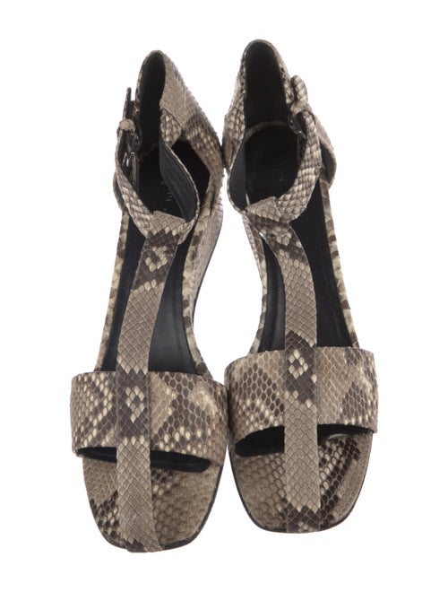 Celine Python Animal Print T-Strap Sandals