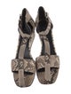 Celine Python Animal Print T-Strap Sandals