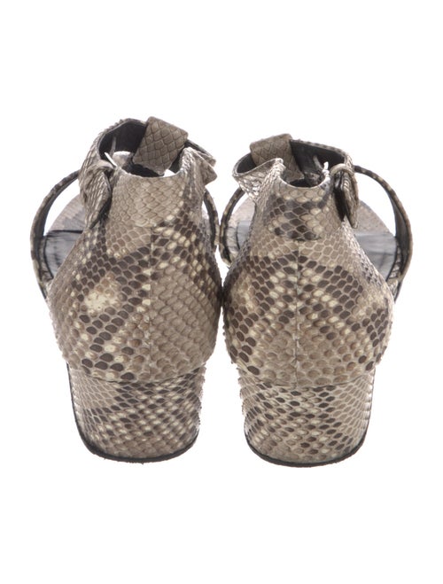 Celine Python Animal Print T-Strap Sandals
