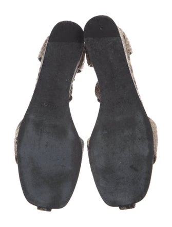 Celine Python Animal Print T-Strap Sandals
