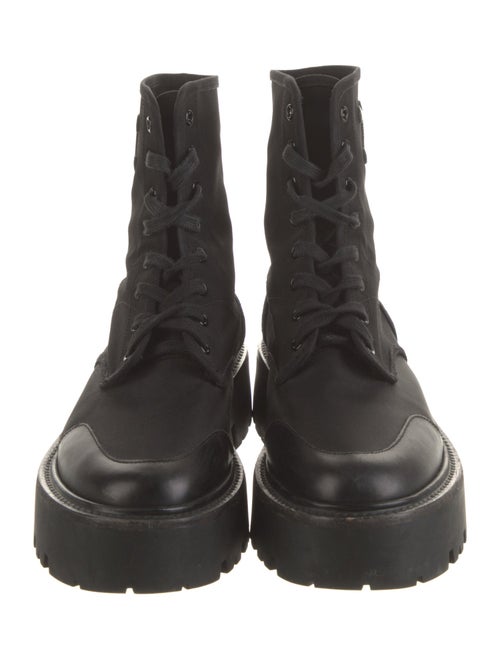 Celine Bulky D Up Shiny Bull Nylon Combat Boots