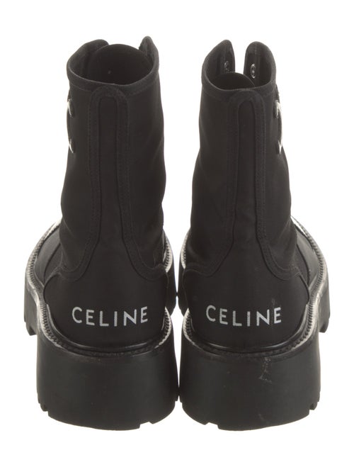 Celine Bulky D Up Shiny Bull Nylon Combat Boots