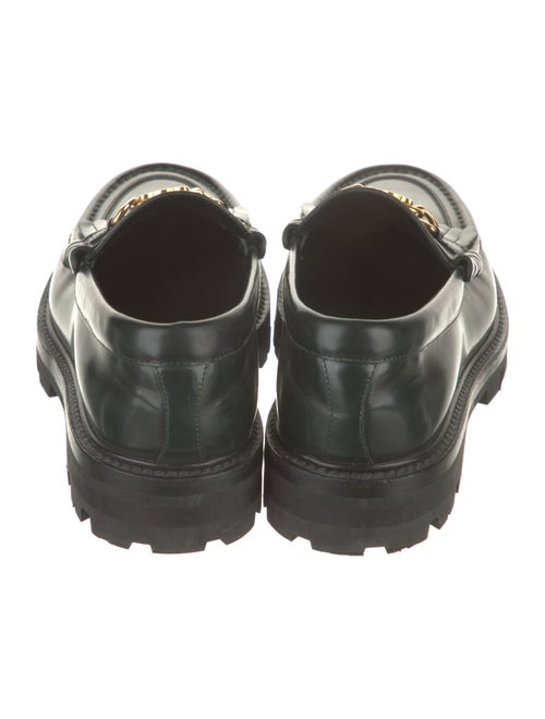 Celine Leather Fringe Trim Accent Loafers