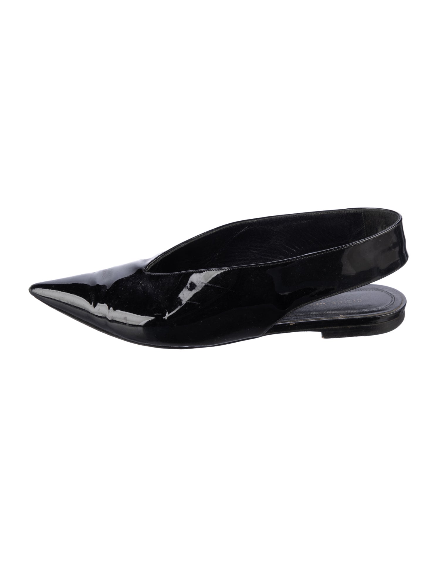 Celine Patent Leather Slingback Flats