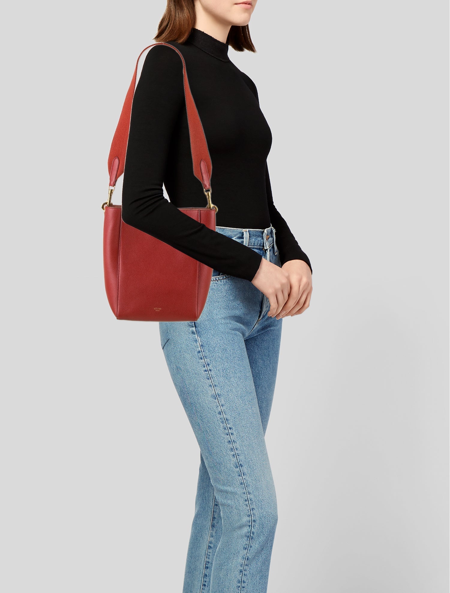 Celine Leather Seau Sangle Small