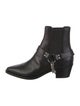 Celine Leather Chain-Link Accents Chelsea Boots