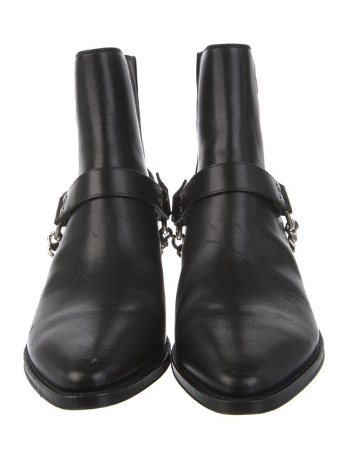 Celine Leather Chain-Link Accents Chelsea Boots