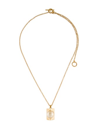 Celine Faux Pearl Pendant Necklace