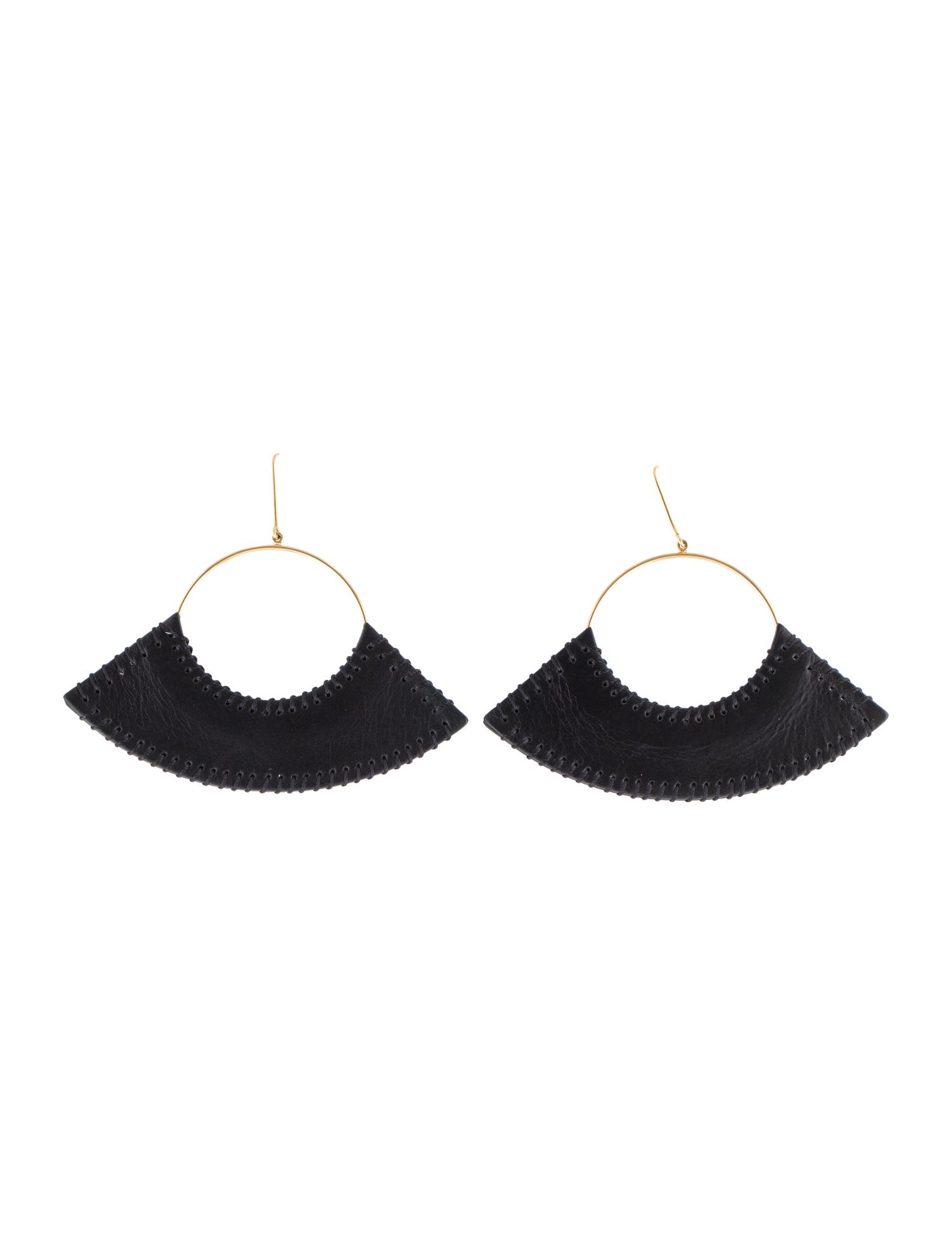 Celine Leather Fan Earrings