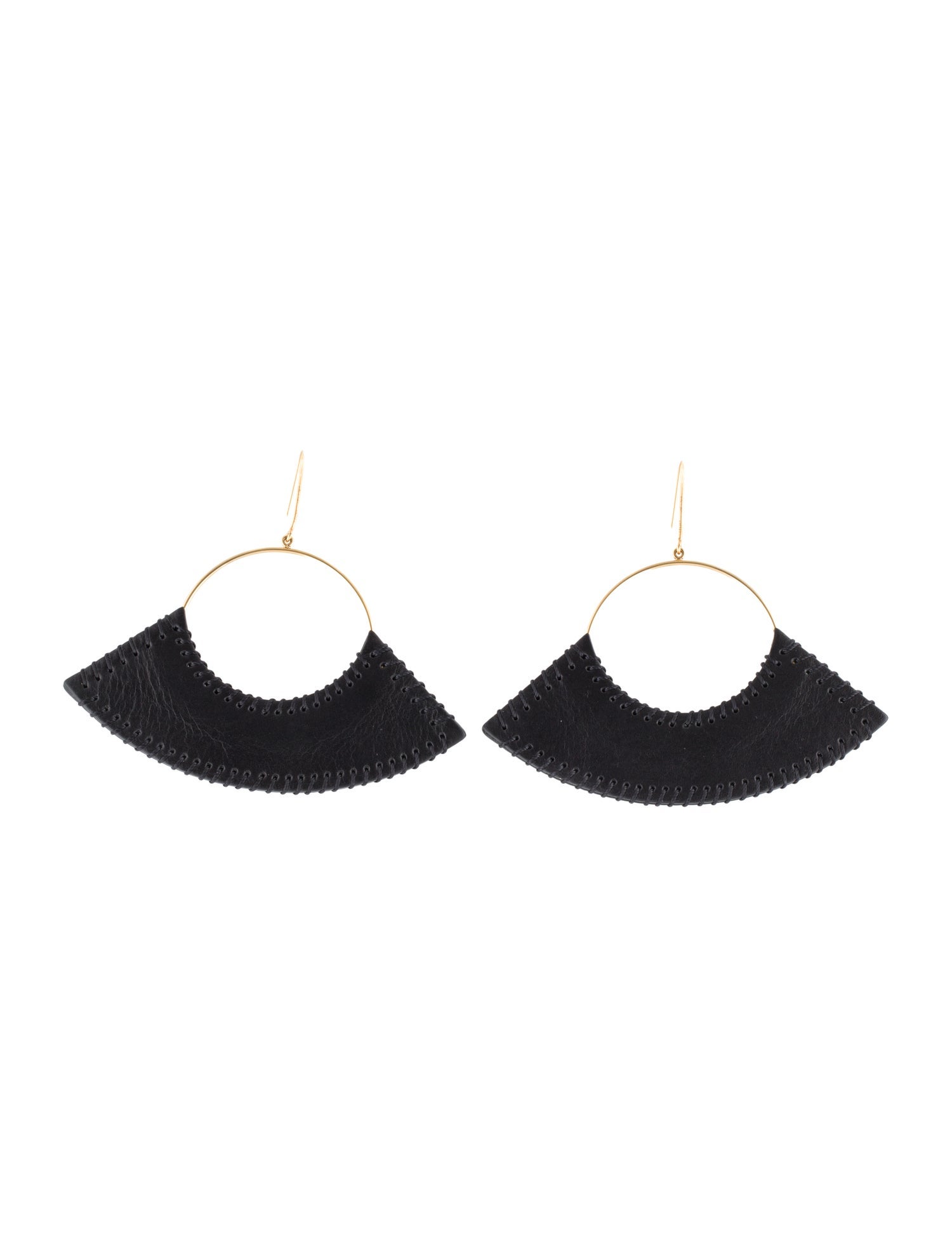 Celine Leather Fan Earrings