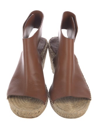 Celine Leather Whipstitch Trim Espadrilles