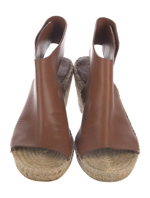 Celine Leather Whipstitch Trim Espadrilles