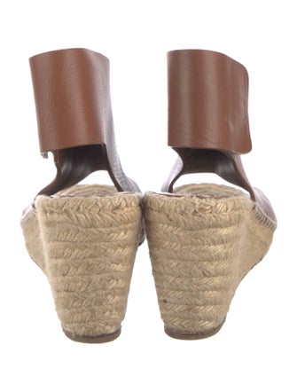 Celine Leather Whipstitch Trim Espadrilles