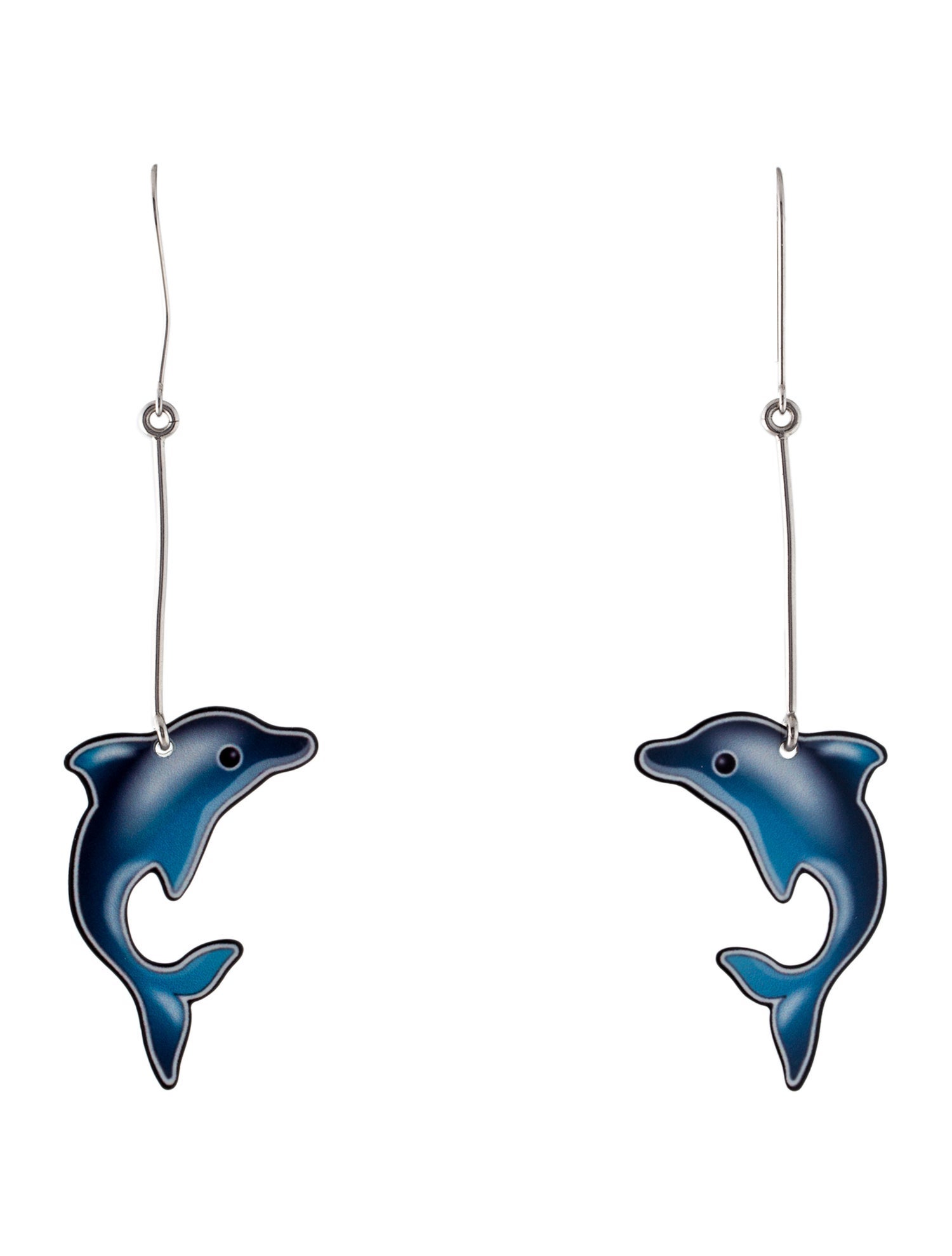 Celine Enamel Dolphin Drop Earrings