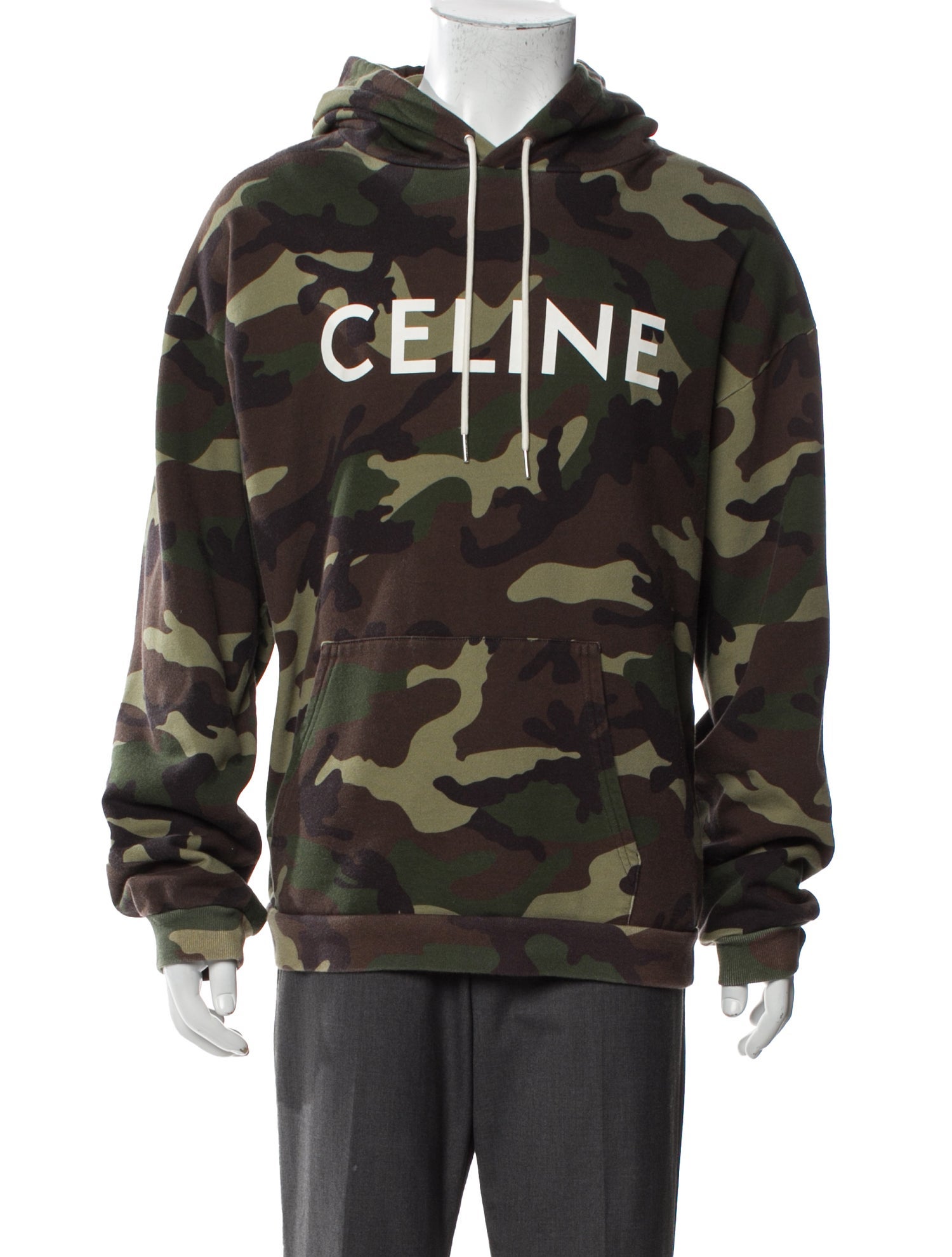Celine Camouflage Print Crew Neck Hoodie