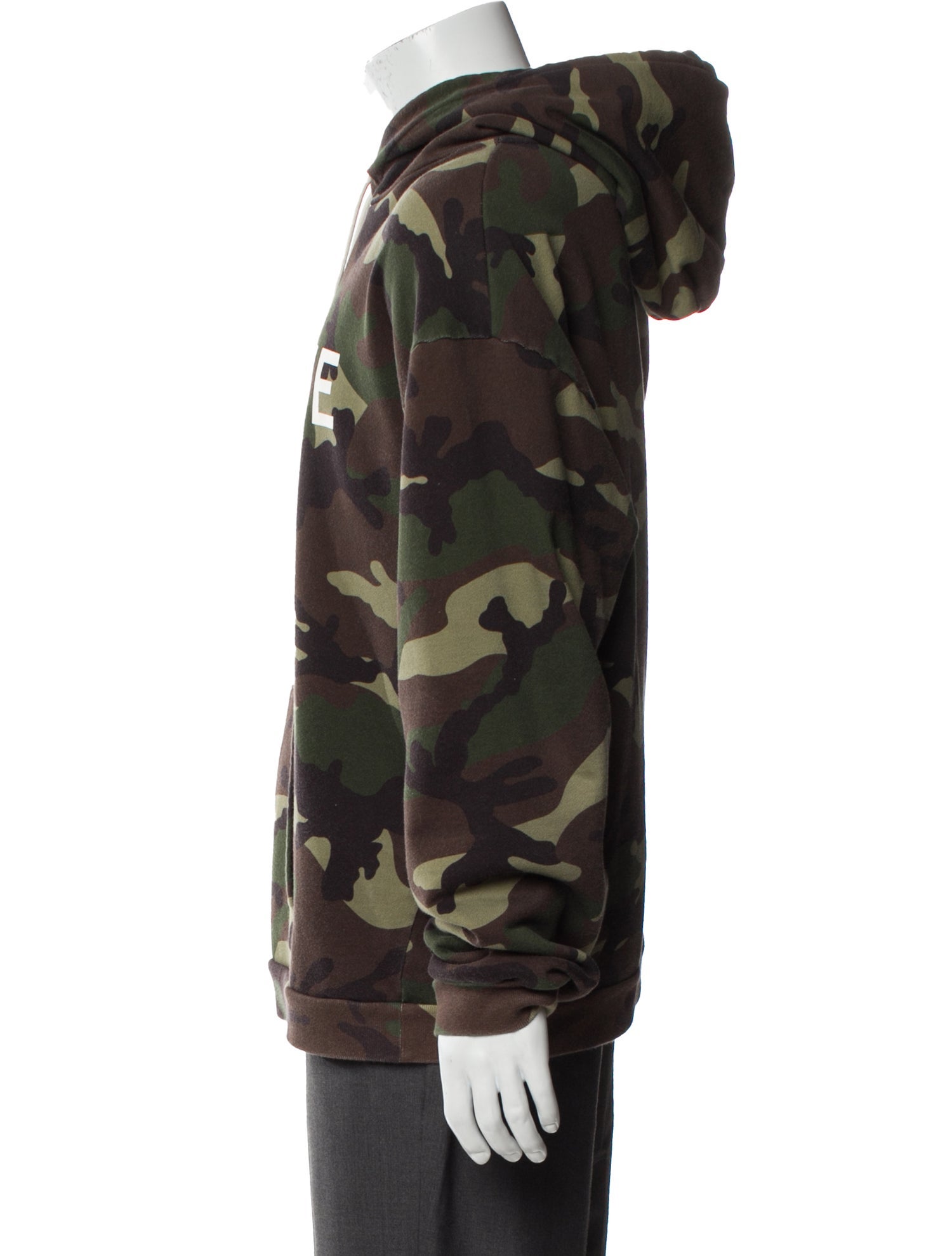 Celine Camouflage Print Crew Neck Hoodie