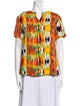 Celine Printed V-Neck Blouse