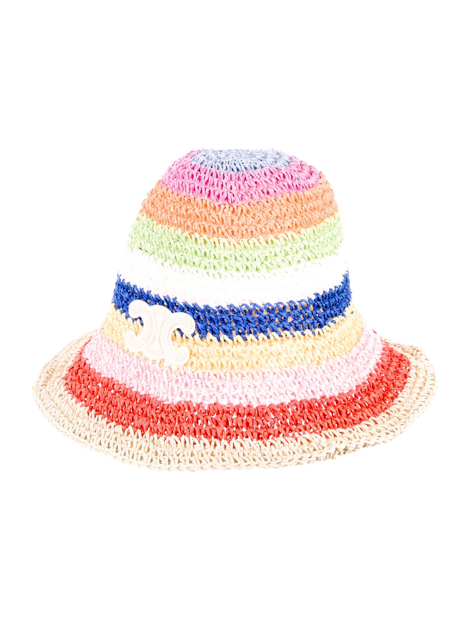 【CELINE】CROCHETED BUCKET HAT Celine Crochet Cotton Bucket Hat Navy - US