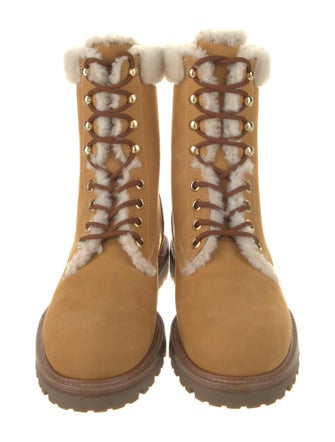 Celine Leather Lace-Up Boots